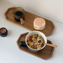 1 chiếc khay gỗ, đĩa gỗ nhỏ, đĩa ăn, đĩa bánh mì, cà phê, trà, đĩa gỗ nguyên khối, thích hợp làm quà tặng trong các buổi họp mặt Giáng sinh. - màu nâu - Xem 4