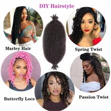 6packs African Braiding Hair, Elastic Springy Pre-Stretched African Braiding Hair Extensions - Black Brown - View 5