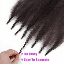 6packs African Braiding Hair, Elastic Springy Pre-Stretched African Braiding Hair Extensions - Black Brown - View 6