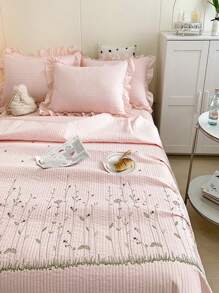 3 件套花卉刺绣床上用品 - 被子和枕套 - 粉色 - 查看 6