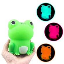 1pc Silicone Frog Lamp Frog Soft Silicone Sleeping Night Light Dimmable Timer RechargeableColorful Light Room Decor Gifts - Color - View 4