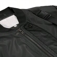 Mens Tactical Zip Up Fall Winter Bomber Jacket Streetwear Padded Outerwear Zip Up Coat Keep Warm - màu đen - Xem 3