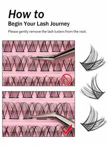 100 Pcs DIY Cluster Eyelash Extension Segmented Wispy False Eyelashes D Volume Natural Faux Mink Lashes Daily Makeup Lash Clusters,Eye Lash Clusters,Individual Eyelashes,Lashes,Fake Lashes