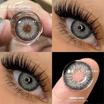  Eyeshare 1Pair Color Contact Lenses For Eyes Cosmetic High Quality Blue Lenses Gray Contacts Fashion Cosmetic Green Eye Lenses Halloween Costume Cosplay