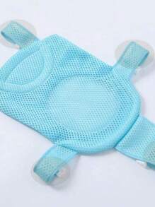 1 pieza Red de baño en forma de T con 5 hebillas, soporte de baño transpirable y antideslizante para bebé de 0 a 18 meses. Apto para la mayoría de bañeras. Nuestra red de baño también se puede usar como flotador para bebé en Navidad, Halloween, Acción de Gracias para asegurar un baño  y alegre de su bebé.