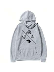 Blouse Sweatshirt Pocket Hood Street Wear Agro Boy Cowboy Country - Xám - Xem 2