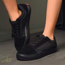 Children's Tennis Shoes For Boy Girl Black White Original - 黑色 - 查看 2