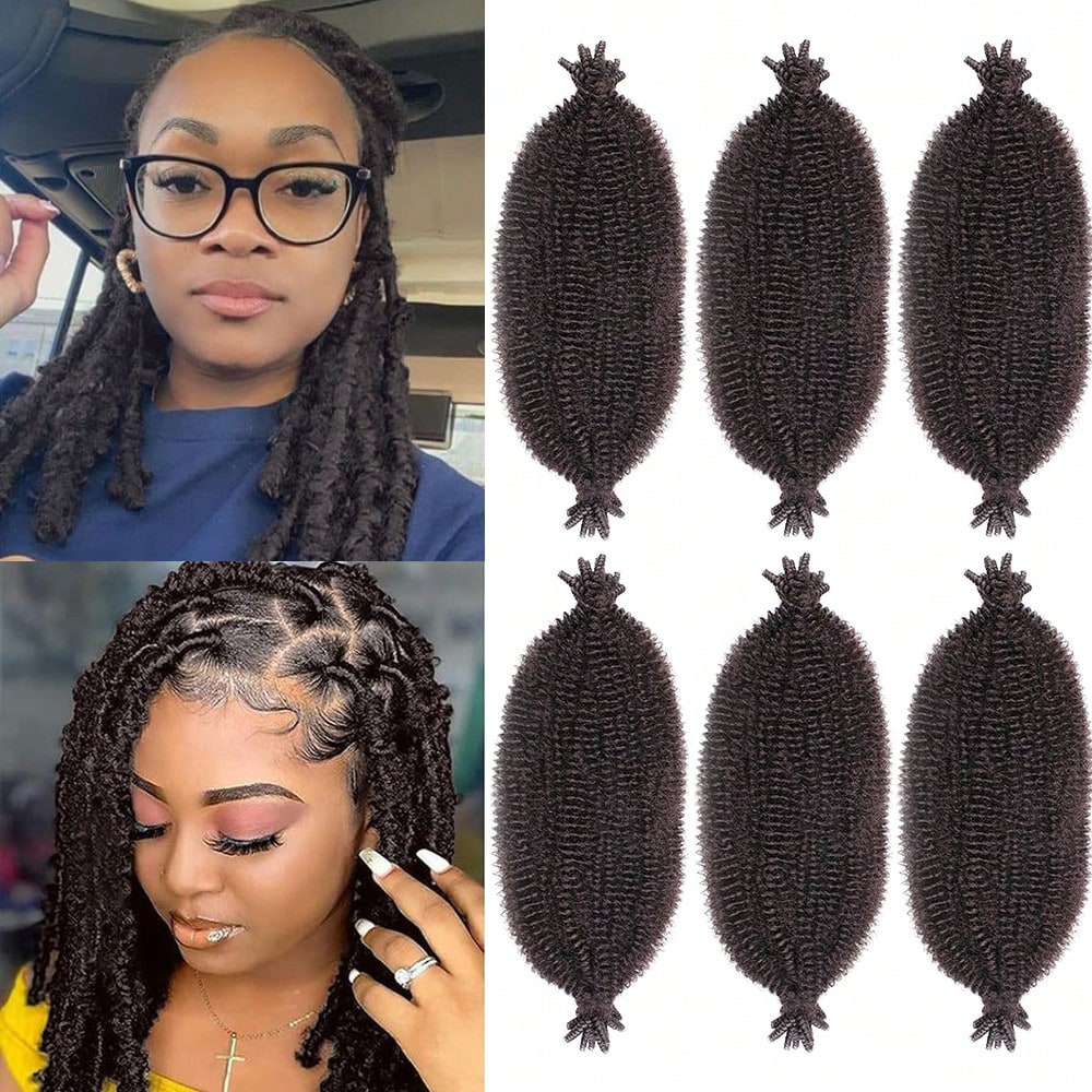 Paquetes Cabello trenzado africano, extensiones de cabello trenzado africano elástico y con resorte previamente estirado