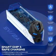 BEBONCOOL FC500 P5 Controller Charger Station For P5 Dualsense Controllers: Fast P5 Dual Controller Stand Charger Dock-LED P5 Controller Charging Station Accessories For P5 Storage Kit - White - View 6