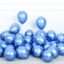 Kit With 25 Units Premium Platino Chorme Metallic Balloon Various Colors Sizes 5 And 9 Inches Arch Decoration - 5 號藍色 - 查看 7