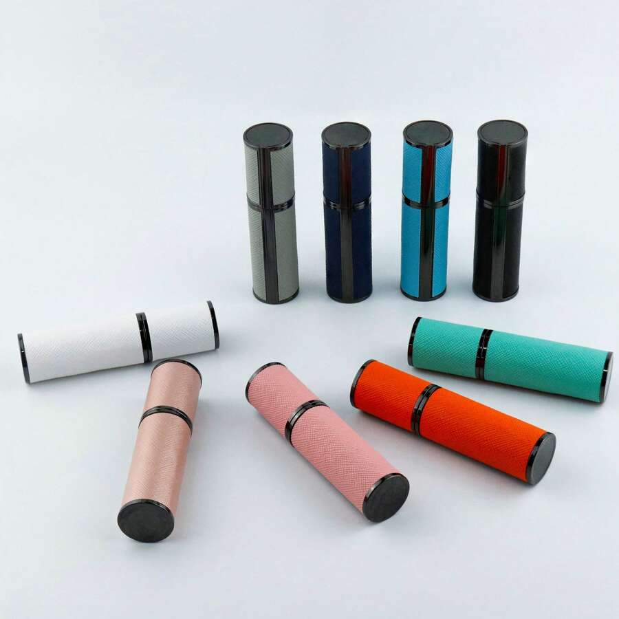 furio 1pc Luxury Leather Clad Metal Perfume Atomizer,Robust And Easy To Use, Portable Mini Refillable Perfume Bottle Travel Size Spray Bottles Accessories 5ml/0.17oz