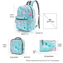 Set de 3 piezas con mochila bordada con diseño de sirena, incluye lonchera y estuche de lápices a juego, con correas ajustables, ideal para adolescentes y adultos, de poliéster, lavar a mano