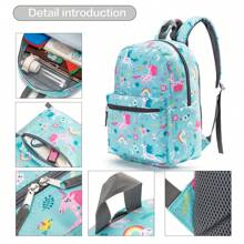 Set de 3 piezas con mochila bordada con diseño de sirena, incluye lonchera y estuche de lápices a juego, con correas ajustables, ideal para adolescentes y adultos, de poliéster, lavar a mano