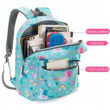 Set de 3 piezas con mochila bordada con diseño de sirena, incluye lonchera y estuche de lápices a juego, con correas ajustables, ideal para adolescentes y adultos, de poliéster, lavar a mano