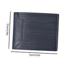 Men Colorblock Small Wallet Credit Card Small Purse ID Window Bifold Men Wallet Wallet Small Old Money Style Men - Multicolor - View 7