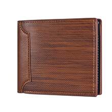 Men Colorblock Small Wallet Credit Card Small Purse ID Window Bifold Men Wallet Wallet Small Old Money Style Men - Multicolor - View 9