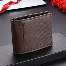 Men Colorblock Small Wallet Credit Card Small Purse ID Window Bifold Men Wallet Wallet Small Old Money Style Men - Multicolor - View 8