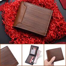 Men Colorblock Small Wallet Credit Card Small Purse ID Window Bifold Men Wallet Wallet Small Old Money Style Men - Multicolor - View 4