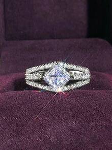 1 Chiếc nhẫn Cubic Zirconia thời trang dành cho phụ nữ dùng để trang trí tiệc cưới, đính hôn, kỷ niệm, quà tặng ngày lễ tình nhân - 1 # - Xem 10