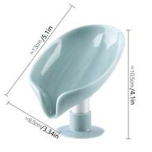 1pc-Piece Leaf-Shaped Self-Draining Soap Dish Holder With Soap Holder, Which Is Easy To Clean Without Punching. Soapdish With Sucker Is Suitable For Shower, Bathroom And Kitchen Sink. Bathroom Accessories Bathroom Tools