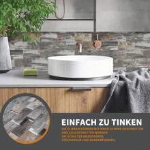 VA-Cerulean Tile Stickers 34 X 29 Cm 10 Pieces Type A/Type B/Type C/Type D/Type E/Type F For Kitchen Tile Leveling System PVC Wall Tile Foil Stickers Self-Adhesive Tile Foil, For Bathroom, Tile Decor, Fireplace Decor, Vanity Unit,Back To School,First Day Of School - Type a - View 4