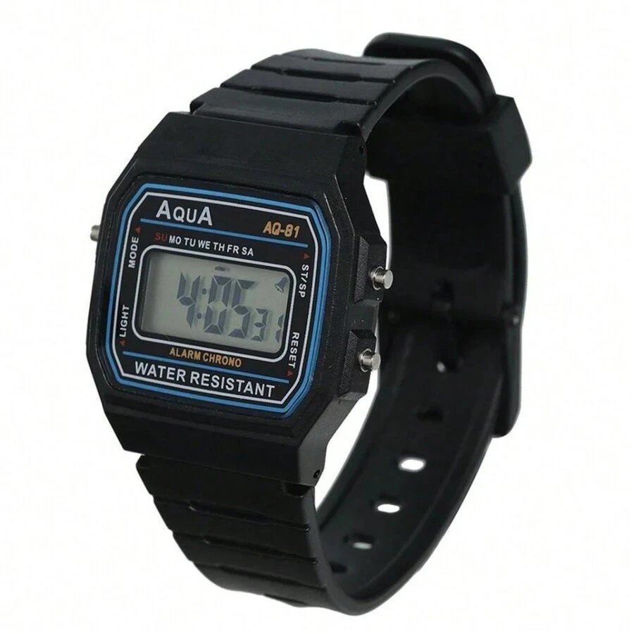 Men's Digital Waterproof Sports Watch Model AQ - 81 - 黑色 - 查看 1
