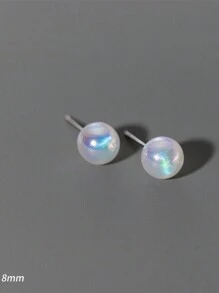 1 para modnych kolczyków z pereł syreny ze srebra próby 925 w kolorze czarnym, białym i szarym z klasyczną słodką stylistyką do codziennej dekoracji E100 AYE368