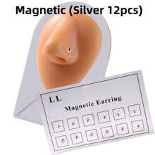 12pcs Nose Piercing Kit - Disposable Sterile Home Self Nose Piercing Gun Safe Painless Nose Stud Piercing Kit Tool With Stainless Steel Nose Pin - White - View 13