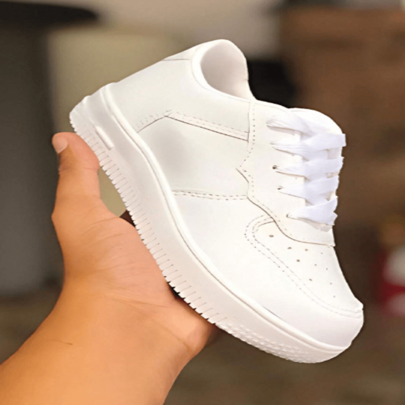 Tenis Infantil Forc Branco Casual Confortavel Feminino e Masculino Low Tradicional Skatista