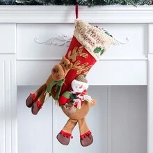 圣诞老人骑着驯鹿圣诞礼物苹果袋 - 彩色 - 查看 6