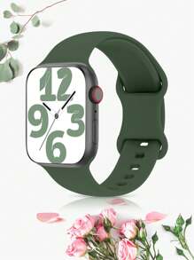 三合一包括腕带、表壳和保护膜 女式 男式 I 时尚运动 柔软、舒适、透气 单色纯色硅胶蝴蝶扣表带 带单颗水钻 双颗水钻 带钢化膜保护套 元旦礼物 多种颜色可选，搭配 Apple Watch Ultra 系列 9/8/7/6/5/SE/4/3/2/1 配件 替换表带 配件 DIY 套装 情人节 - Series 4/5/6/SE[40mm] - 查看 29