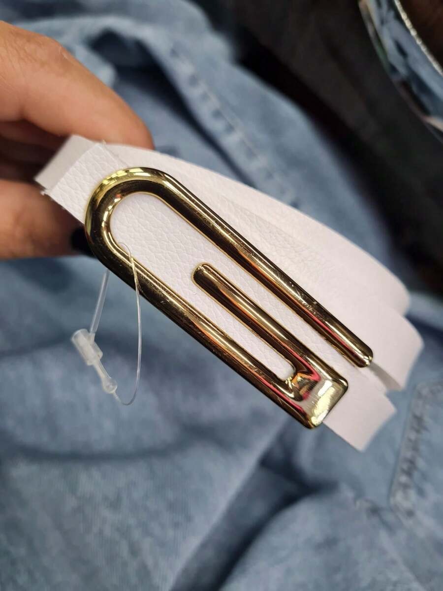 Women's Belt Basic Thin Gold Buckle With Details Latest Fashion Fashion Belts Ideal To Wear With Shorts Tailored Jeans Skirt Dress Pants Matches Everything 2024 - 白色 - 查看 1
