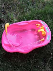 Bathing Duck Doll Set, Includes Bathtub Toy, Children Bathroom Beach Swimming Pool Water Play Accessories (Assorted Color) - Pink - View 3