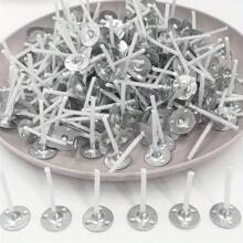 100/200/500pcs Candle Wicks, Tea Light Candle Wicks, 2.54 Cm Low Smoke Pre-Waxed Candle Wick With Metal Tabs, Slow Burning Wicks For Wedding Birthday Party Christmas Halloween Wax Tealight Candle Making - White - View 1