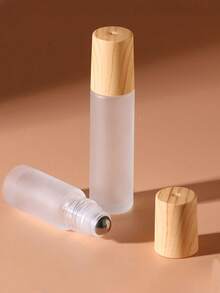 Vial de cristal esmerilado rellenable, botella de aceite esencial, botella de rodillo con bola de acero inoxidable, tapa de grano de madera, botella de perfume de viaje vacía (0.17/0,34 onzas, 5/10ml) Organizador de viaje, esenciales de viaje para la playa, vacaciones de verano, vuelta al colegio - Multicolor - Ver 11