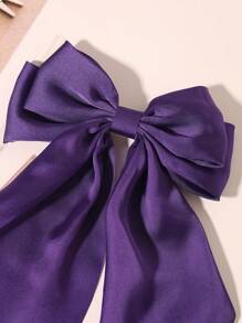 1 件蝴蝶结头带，女孩大号蝴蝶结发夹，马尾辫，固定大号发夹配件（紫色） - 紫色 - 查看 6