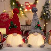 1pc Premium Knitted Lighted Santa Hat Christmas Decor, Suitable For Holiday Party, Christmas Party, Halloween Decoration, Scene Decoration, Festival Decoration, Home Decoration, Office Decoration, Party Gift, Room Decoration, Aesthetic Room Decor, Bedroom Decoration, Home Decor, Fun Christmas Party Decoration, Christmas Holiday, Happy New Year, Christmas Gift, Christmas Ornament