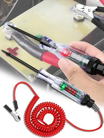 Probador de voltaje para coche y camión STONEGO - Adecuado para CC 6V-24V, pantalla digital, sonda voltímetro de prueba automática, esencial para el mantenimiento de vehículos