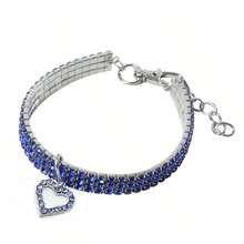 狗链项圈 带狗牌扣的链式狗项圈 银色链式项圈 不锈钢狗链项圈 适用于小狗、中型犬、大型犬 狗项圈项链 小型犬、猫 水钻项圈项链套装，水晶宠物小狗项链 可调节狗首饰 适用于宠物、小女孩、猫 毛茸茸的朋友的完美配饰！ 闪亮的爱：心形宠物项链 - 彩色 - 查看 15