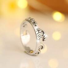 1 Anillo Decorativo Con Diseño De Ondas Antiguo Para Mujer, Adecuado Para Fiestas De Bodas, Aniversarios, Uso Diario, Regalo De Cumpleaños