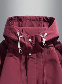 2024 Jesień Nowość Mężczyźni Outdoor Sporty Turystyka Moda Casual Jednolity Kolor Kurtka z kapturem