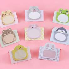 8pcs Cute Cartoon Animal Shaped Sticky Notes, Creative 3D Animal Memo Pad For Journaling - Multicolor - View 8