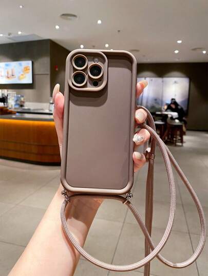 Lanyard 1pc Sandstone & Rope Camera Anti-Drop Smartphone Case Compatible With Apple///Galaxy/Infinix/Redmi/OPPO/VIVO/Realme//Honor/OnePlus Waterproof Shockproof Scratch Resistant