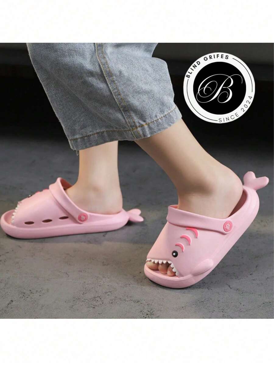 Baby Slippers Bebe Tubarão Sandal Girl And Boy Sandal Lightweight Soft Eva Non-Slip Baby Shar Slipper - 淺粉色 - 查看 1