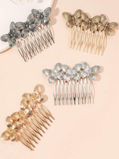 1pc Vintage Baroque Style Butterfly Side Hair Accessory, Daily Hair Decoration, Gift Hair Combs Combs For Hair Side Comb, Wedding