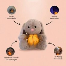 Búp bê thỏ sang trọng có nhạc đa chức năng, Quà tặng tiệc sinh nhật Giáng sinh cho người hâm mộ - 30cm/11,81 inch - Xem 3