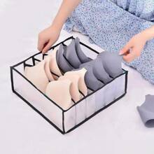 1 pièce Boîte de rangement pour sous-vêtements de type tiroir, grille de séparation pour chaussettes et sous-vêtements, organisateur de placard à couches, boîte de rangement pour vêtements en maille transparente, boîte de rangement à tiroirs pliable à grille multiple, rangement et organisation de garde-robe, boîte de rangement à compartiments pour sous-vêtements, sacs de rangement pour tiroirs de chaussettes et sous-vêtements, décoration de festivals, décoration de chambre, décoration de maison, décoration de chambre à coucher, organisateur, rangement à la maison, t-shirt blanc pour femme, pantalon noir pour femme, vêtements d'hiver pour dames, robe
