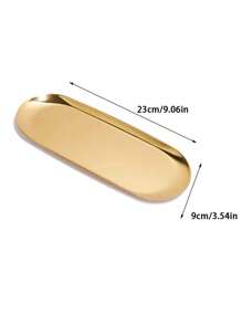 LEAPAIR 1/2/3 peças Bandeja Decorativa Oval de Aço Inoxidável Dourada/Prateada/Preta P/M/G, Bandeja para Joias, Bandeja para Toalha/Penteadeira, Prato, Bandeja para Chá/Frutas, Organizador de Cosméticos e Joias, Estilo Nórdico