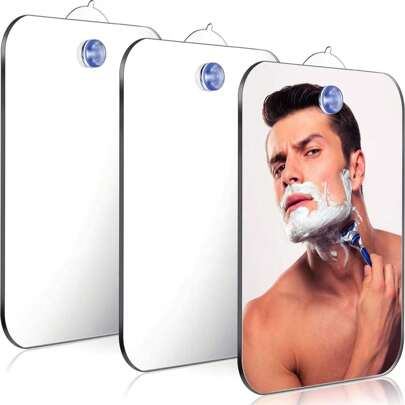 Portable Anti-Fog Shower Mirror - Shatterproof Travel Shaving Mirror, Suitable For Shower, Makeup And Shaving - Frameless Wall-Mounted Mirror, Suction Cup Hanging Shaving Mirror,Giveaways,Travel,Cheap Stuff,Travel Essential
