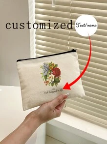 1pc Aanpasbaar, uniek, modieus, minimalistisch, alfabet, lichtgewicht, buidel-in-zakje, geschikt voor telefoon, make-uptasje, portemonnee, handtas, reisbenodigdheden, schattig letterontwerp